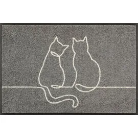 Wash+Dry Lovetails 50 x 75 cm Grau/Weiß
