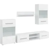 vidaXL Wohnwand TV-Möbel 5-tlg. 0 cm Weiß Holzwerkstoff