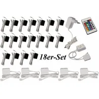 Trango LED Glaskantenbeleuchtung, 18er Set RGB Farbwechsel LED Glaskantenbeleuchtung