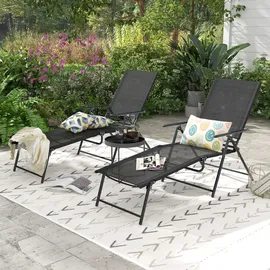 Costway Sonnenliege 64 x 65 x 0 cm Schwarz