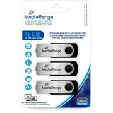 MediaRange USB Flexi-Drive 3er-Pack schwarz/silber 16GB, USB-A 2.0 (MR910-3)