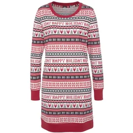 LASCANA Damen Nachthemd rot gemustert Gr.32/34