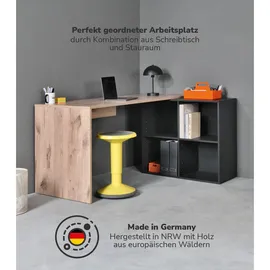 mokebo Eckschreibtisch Eiche Schwarz