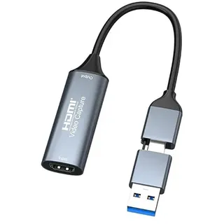 Video/Audio Capture Card, 4K HDMI auf USB C/A Capture Card, Full HD 1080P Video Grabber für Gaming Rekorder Livestreaming, kompatibel mit Switch PS5 PS4 Xbox TV Stick Camera PC Mac
