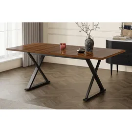 Okwish Esstisch 180 x 75 x 90 cm Nussbaum/schwarz