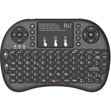 Rii Mini i8+ Wireless-Tastatur Mit Touchpad Und Hintergrundbeleuchtung für Smart TV, PC, HTPC, Konsole, Computer (Italienisches Layout) (NERO)