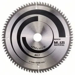 Kreissägeblatt Multi Material ø254 x 30 x 3,2mm, 80 Zähne (2608640450)