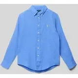 Regular Fit Freizeithemd aus Leinen, Bleu, XL