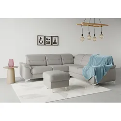 Ecksofa SIT & MORE "Sinatra L-Form", grau, B:251cm H:85cm T:231cm, 100% Polyester, Sofas, optional mit Kopfteilverstellung und Armteilfunktion