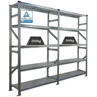 Proregal Fachbodenregal Silber, Metall, 240x200x40 cm, Freizeit, Heimwerken, Werkstatt, Schwerlastregale