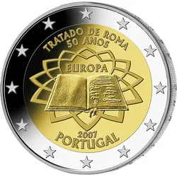 2 Euro Gedenkmünze "50 Jahre Römische Verträge" 2007 aus Portugal