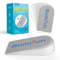 Einstellbare Ferse Lift Einsätze für Schuhe - 4 Schichten Gel Schuhheber für Frauen Unebene Beine Ferse Schmerzen Beinlänge Diskrepanz - Heel Lift Inserts für Women Men (Grau,Größe L, 1 Paar)