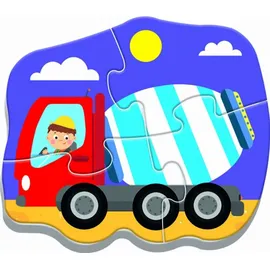 Trefl Baby-Puzzle Fahrzeuge auf dem Bau 4in1 (3,4,5,6 Teile)