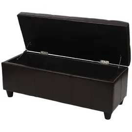 berlinlodge Aufbewahrungs-Truhe Lars HxBxT 45x114x45cm Kunstleder Braun Sitzbank Bank
