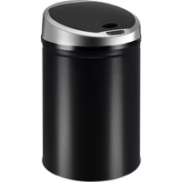 Ribelli Edelstahl Mülleimer 60 Liter- Abfalleimer mit Sensor - automatisches Öffnen und Schließen - Klemmring für Müllbeutel - Abnehmbarer Deckel - mit LED-Funktionsanzeige (schwarz)