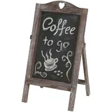 Mendler Werbetafel HWC-E51, Aufsteller Kreidetafel, 66x37x27cm Shabby-Look Vintage ~ braun