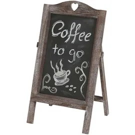 Mendler Werbetafel HWC-E51, Aufsteller Kreidetafel, 66x37x27cm Shabby-Look Vintage ~ braun