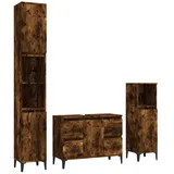 vidaXL Badmöbel-Set Räuchereiche 3-tlg. Braun