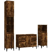 vidaXL Badmöbel-Set Räuchereiche 3-tlg. Braun