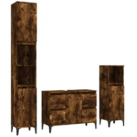 vidaXL Badmöbel-Set Räuchereiche 3-tlg. Braun