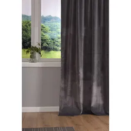 Gardinenbox Vorhang »Milano« Samt Blickdicht Schlaufenband Tunneldurchzug Blackout Bügelband kürzbar Grau 2 Stück HxB 235x135 cm, 20357