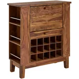 KADIMA DESIGN Massivholz Hausbar Sheesham, 88x102x40 cm, Wein- und Spirituosenschrank