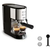 Krups Virtuoso Essential Espresso-Siebträgermaschine, 15 bar, Edelstahl-Applikationen, schlankes Design, Bedienfeld mit 4 Funktionen, inkl. Barista-Zubehör, Edelstahl, XP441810