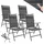 garmio Gartenstuhl Florenz 7-fach verstellbar 4er Set 4 x 58 x 70 x 106 cm anthrazit