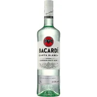 BACARDÍ Carta Blanca White Rum, der legendäre weiße Karibik-Rum aus dem Hause BACARDÍ, perfekt für Cocktails, 37,5% Vol., 100 cl/1 L