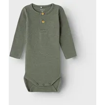 NAME IT Baby - Jungen Nbmkab Ls Body Noos, Dusty Olive/Detail:melange, 56 - 56
