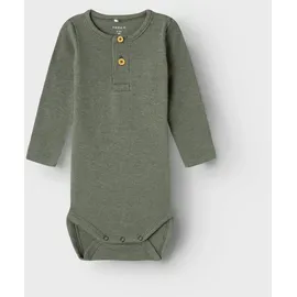 NAME IT Baby - Jungen Nbmkab Ls Body Noos, Dusty Olive/Detail:melange, 56 - 56