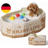 Faltbarer Hundepool Mit Ablassventil, 75 X 45 Cm Haustier-Schwimmbecken Und Plan