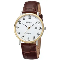 REGENT Herren-Armbanduhr Bicolor mit Saphirglas