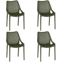 Siena Garden Urban Lights Stapelsessel 60 x 50 x 81 cm olive 4 St.