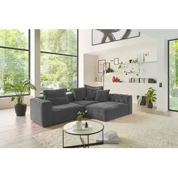 KAWOLA Sofa SEPHI Modulsofa 2 Cord Vintage anthrazit