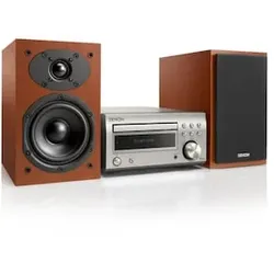 Denon D-M41DAB FM/DAB/CD Receiver, Bluetooth, inkl. Lautsprecher, Silber/Kirsch