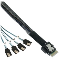 InLine Slim SAS Kabel, SFF-8654 zu 4x SATA 7-pin, 12Gb/s, 1m