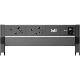 Bachmann Steckdosen-Einsatz DESK2 ALU 0,2 m Schwarz 2 St.