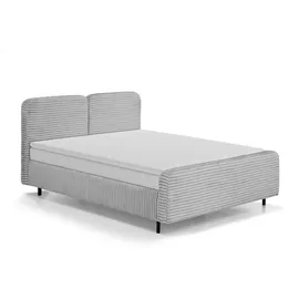 beautysofa LEA 180 x 200 cm Hellgrau/Silber