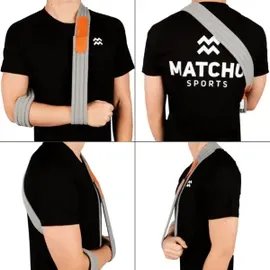 Matchu Sports Verstellbare Schulterbandage Armschlinge 1 St Grau