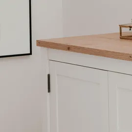 furn.design Kommode 80 x 90 cm Weiß / Eiche Artisan