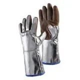 JUTEC Hitzeschutzhandschuhe 5-Finger,Universalgr.natur/silb Leder EN388,EN407 Kat.III