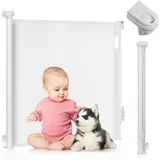 lionelo THEA Verstellbares Ausziehbares Kinderschutzgitter für Tür, Treppe, Flur, Öffnung bis 140 cm, Türschutzgitter, Treppenschutzgitter für Kinder, Babygitter, Hundegitter, 3 Montagesets