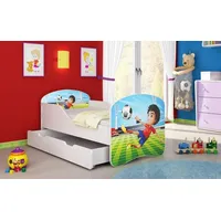 Luxusbetten24 Kinderbett Luna mit Stauraum und verschiedenen Motiven 140x70 Player