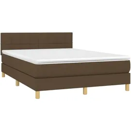 vidaXL Boxspringbett 140 x 200 cm LED Dunkelbraun