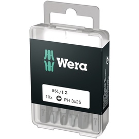 Wera 851/1 Z DIY Kreuzschlitz Bit PH3x25mm, 10er-Pack 05072402001