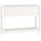 vidaXL Pflanzkübel mit Ablage 111,5 x 34,5 x 81 cm Weiß