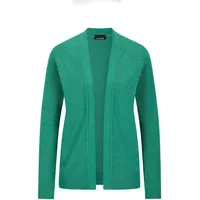 GOLDNER Strickjacke mit Strickbandblende Grün 44