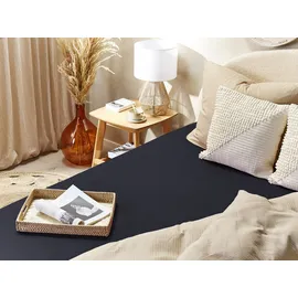 Beliani Spannbettlaken JANBU Baumwolle 200 x 200 cm Schwarz