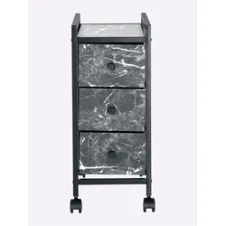 Rollwagen HEINE HOME, schwarz, B:24cm H:57cm T:40cm, MDF, Metall, Rollwagen